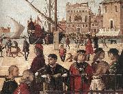 CARPACCIO, Vittore Arrival of the English Ambassadors (detail) fg oil painting picture wholesale